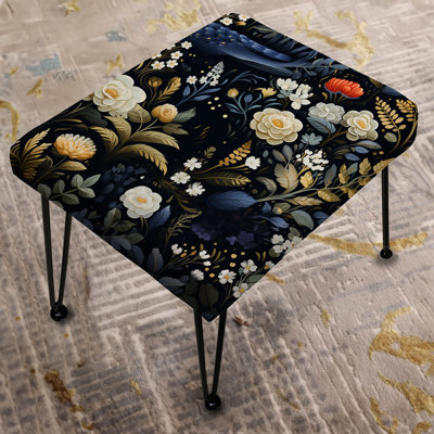 Enchanted Flowers Pattern Symphony - Floral Rectangle Ottoman