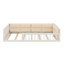 Lit plateforme tapissier en bois avec garde-corps et coussin-193770231