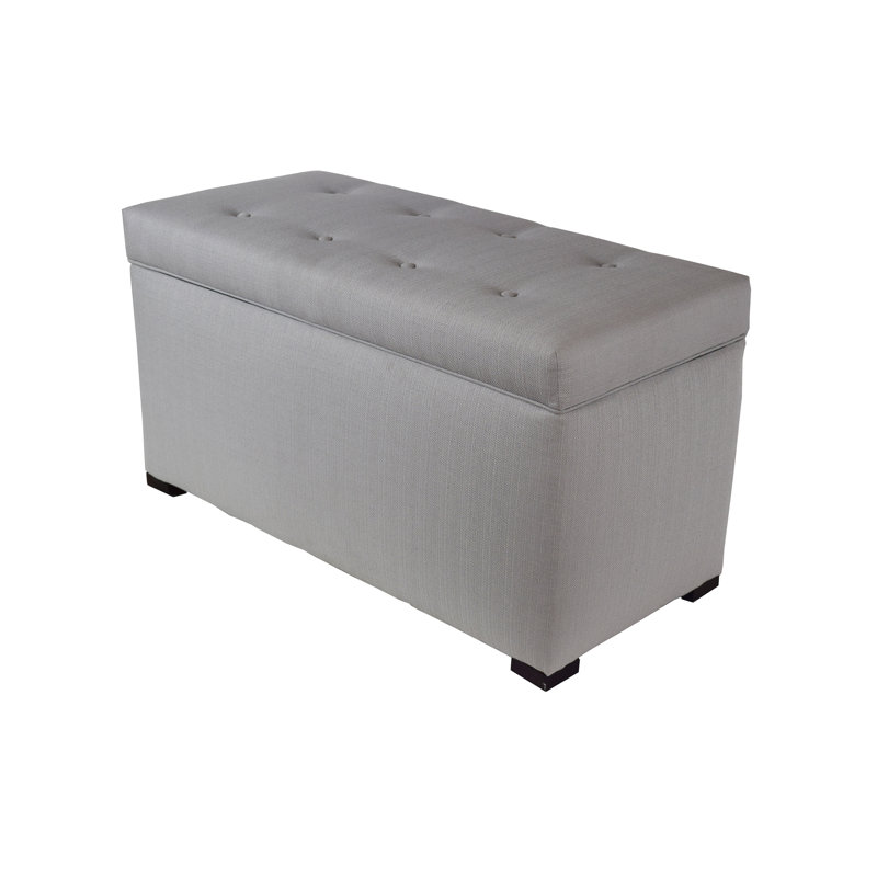 Banc de rangement rembourré Woodside, argent