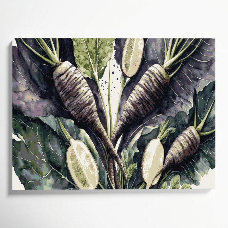 Art mural sur toile de légumes Taro Root, H 12 po x l 18 po