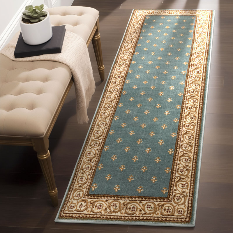 Tapis bleu pâle Charlton Home® Doykos, Tapis de couloir 2 pi 3 po x 7 pi 3 po
