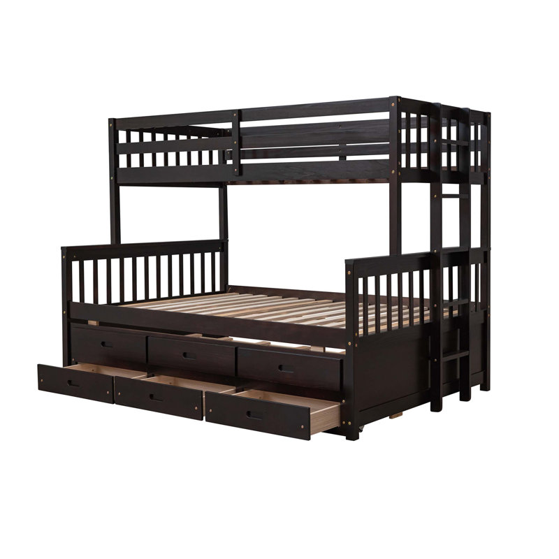 Lit superposé polyvalent avec lit gigogne et tiroirs, idéal pour les chambres d'enfants, les jeux et les soirées pyjama