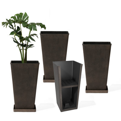 Amimma Rectangular Tall Planters (Set Of 4)