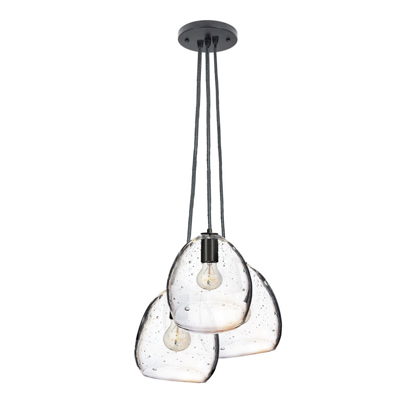 Orb 3 - Light Chandelier, Matte Black, 96" H x 14" W x 14" D