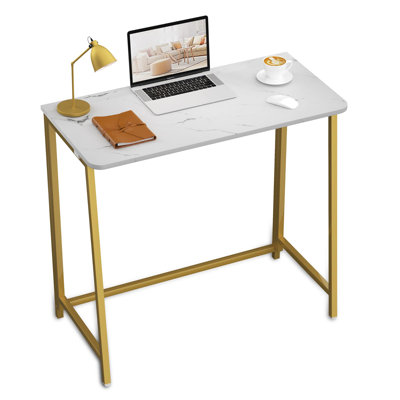 Bureau pliable, petit bureau pliable de 31,5 po pour les petits espaces, poste de travail d'écriture pour bureau à domicile, assemblage facile