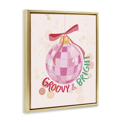 «Groovy & Bright Bauble», art mural encadré sur toile flottante, design par Rachel Nieman