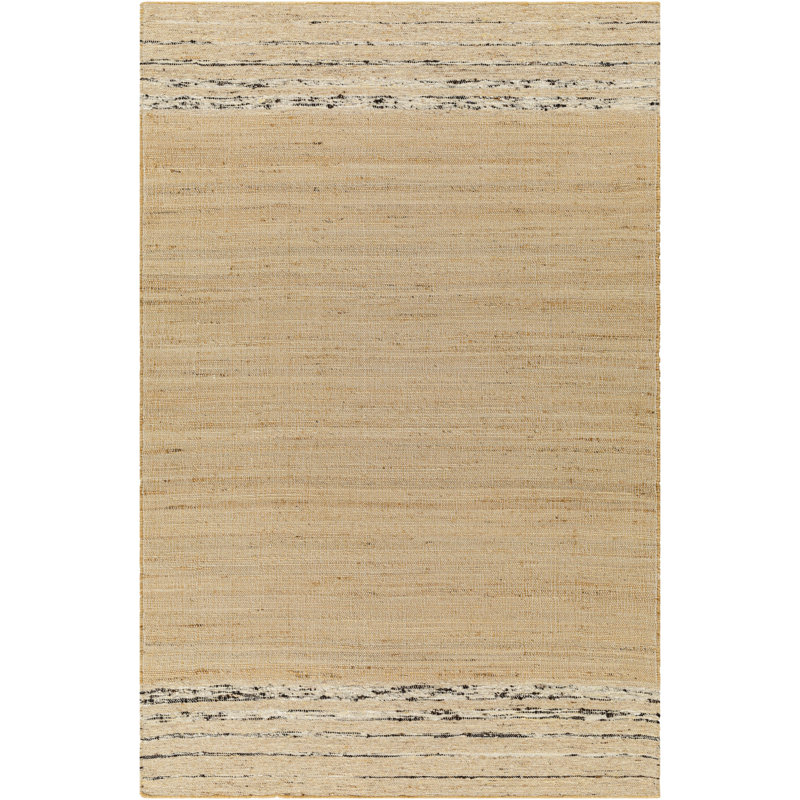 Culbert Striped Handmade Flatweave Jute/Wool Area Rug in Light Gray, Rectangle 8' x 10'