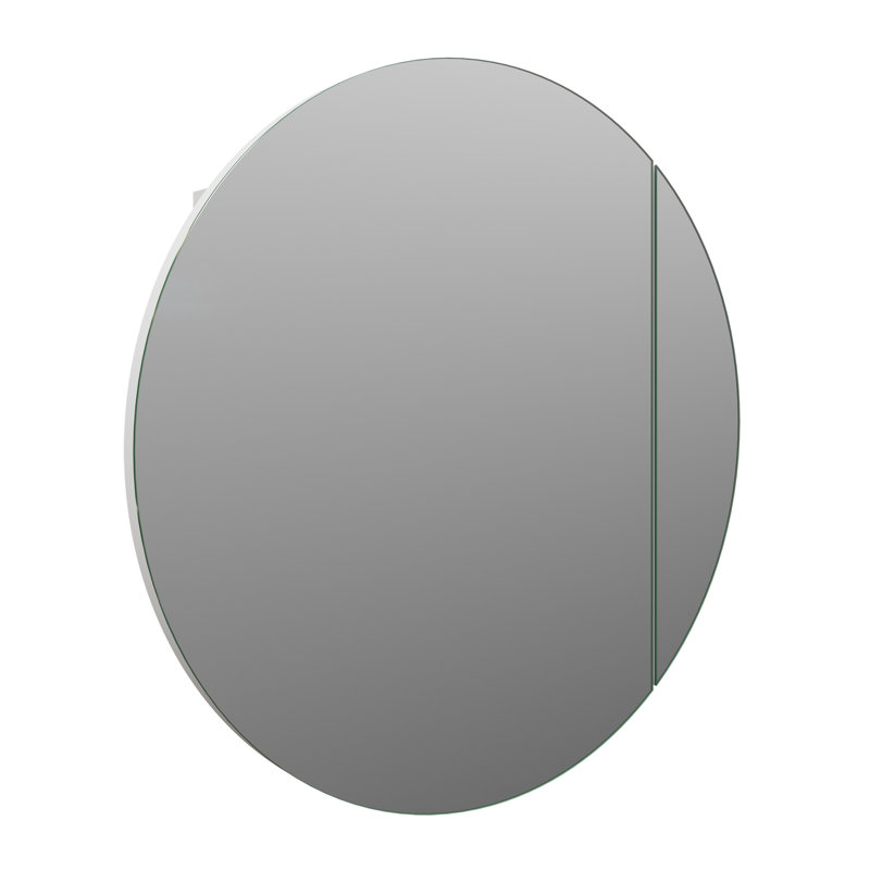 Recessed Frameless Single Door Medicine Cabinet with Adjustable Shelves, 24" H x 24" W x 4.75" D