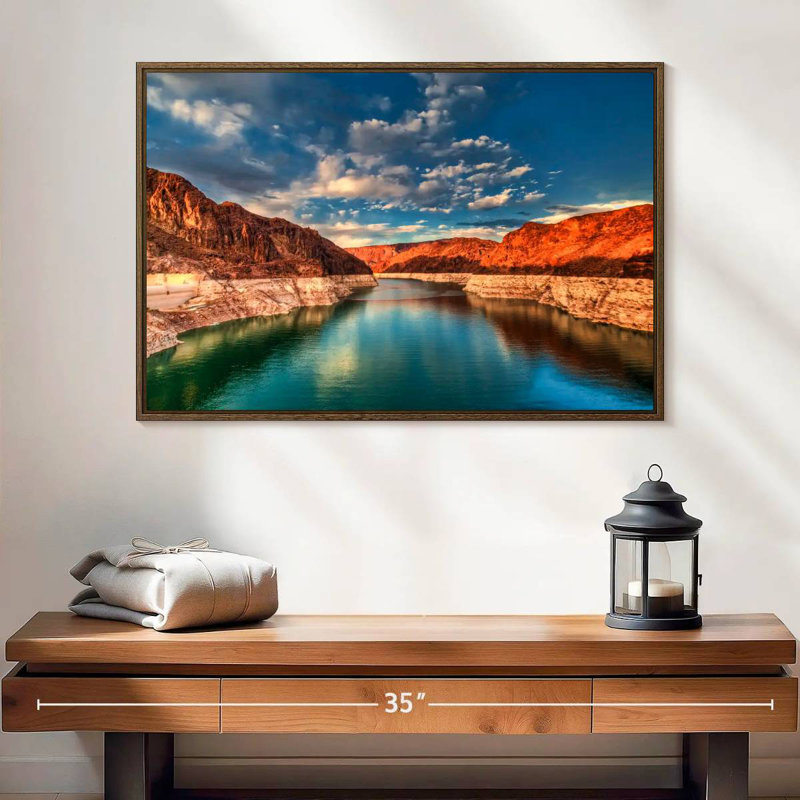 Hoover Dam, Lakeside Mountain, Cadre flottant doré, 40 po x 27 po