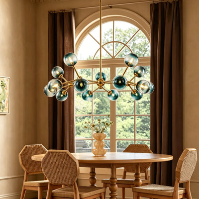 Burness 15-Light Dimmable Sputnik Linear Chandelier