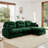 Modular Sectional L Shaped Couch With Ottoman, Premium Chenille Fabric,Tufted Cushion Backrest Design,Ergonomic Design Easy Install,Fits Bedrooms, Living Rooms Reading Nooks,Green-369690739-369690737