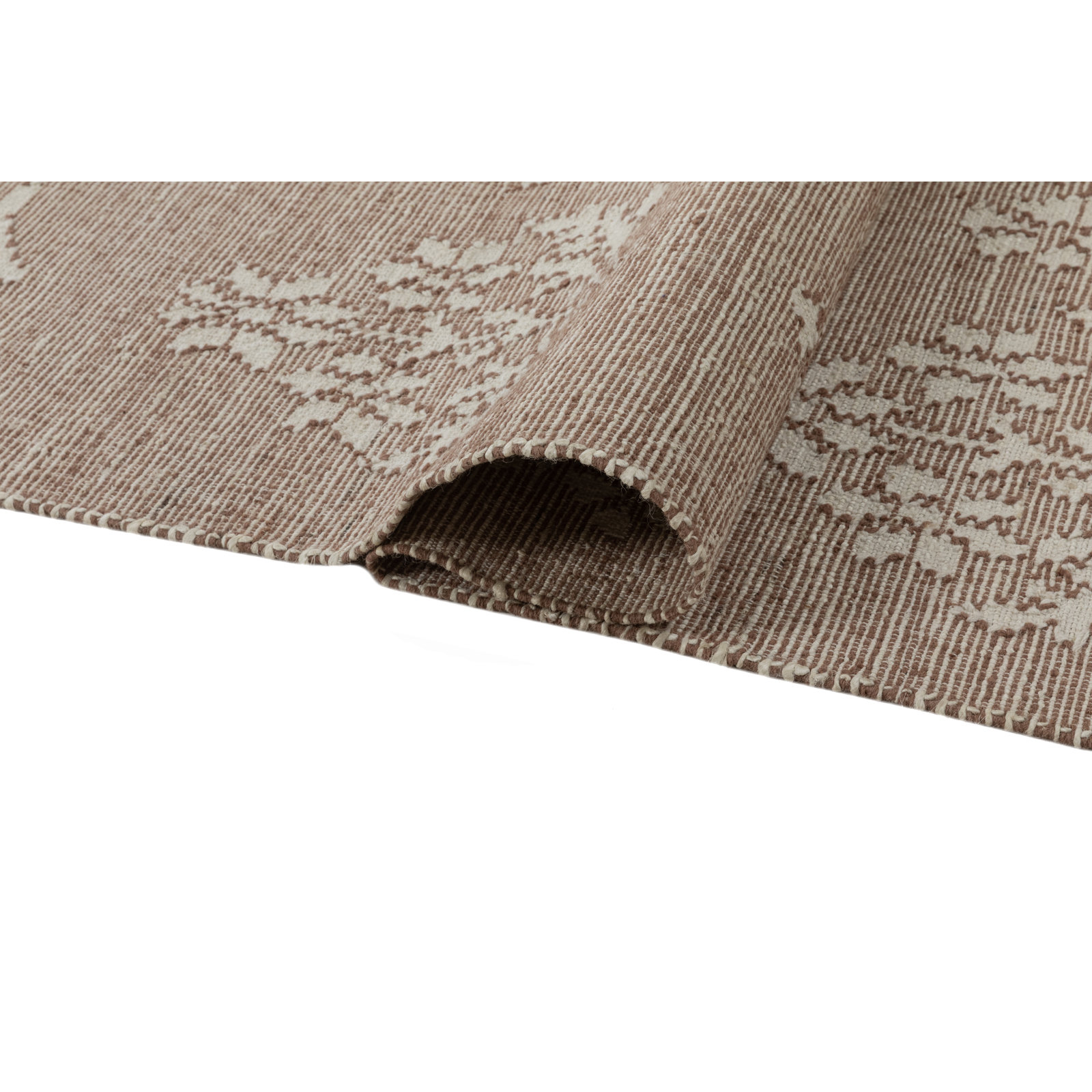 Heidi Flatweave Jute Botanical Scandinavian Rug, Clay, 2'6x8'