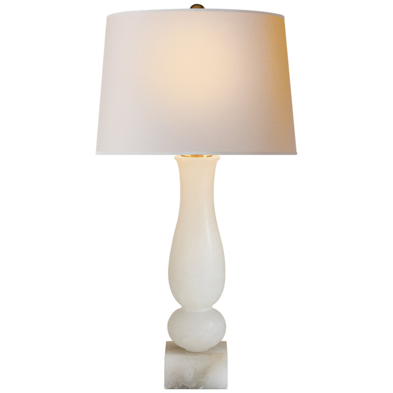 Chapman & Myers Contemporary Balustrade Table Lamp, Alabaster, Fabric