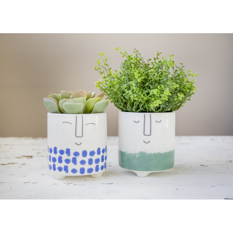 2 Piece Ceramic Cachepot Set