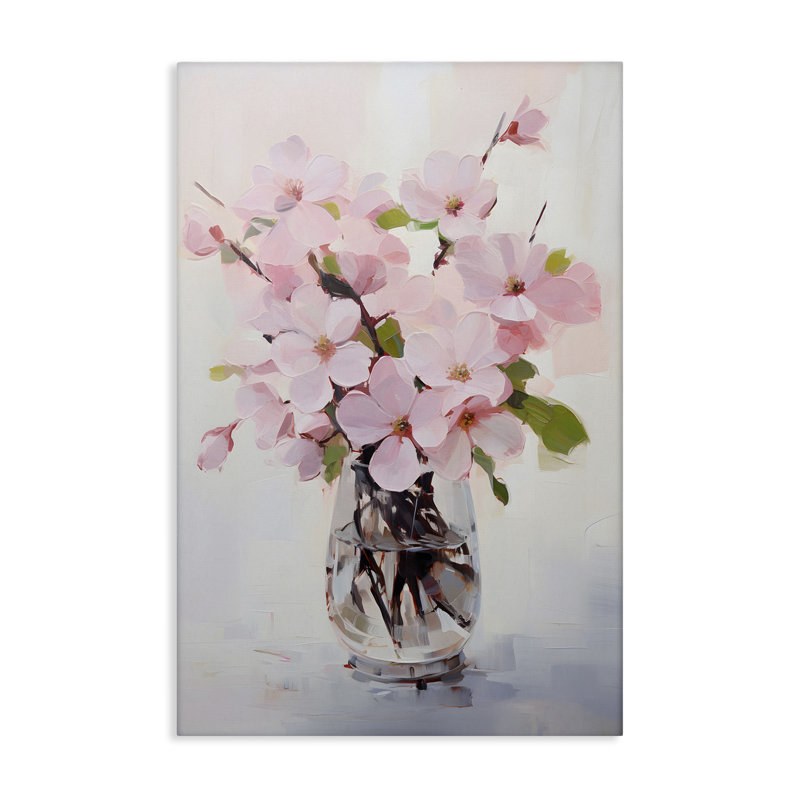 Art mural sur toile Rosy Flower Vase par Petals Prints Design, H 30 po x l 20 po