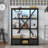 3-Shelf Metal Bookcase with Drawers for Office, Open Bookcase, Vintage Industrial Style Bookcase with LED-600656333