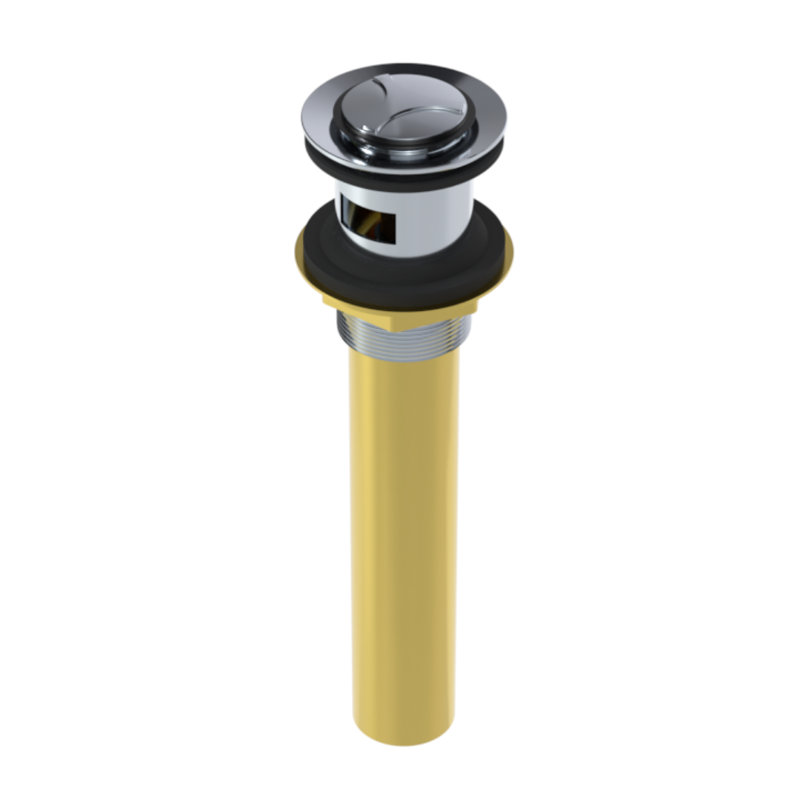 Argonaut Lavatory Push Drain, Chrome, Yes