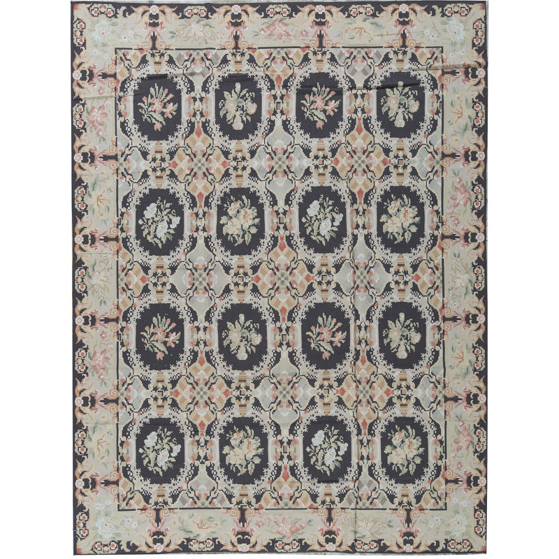 Hand-Knotted High-Quality Black Area Rug