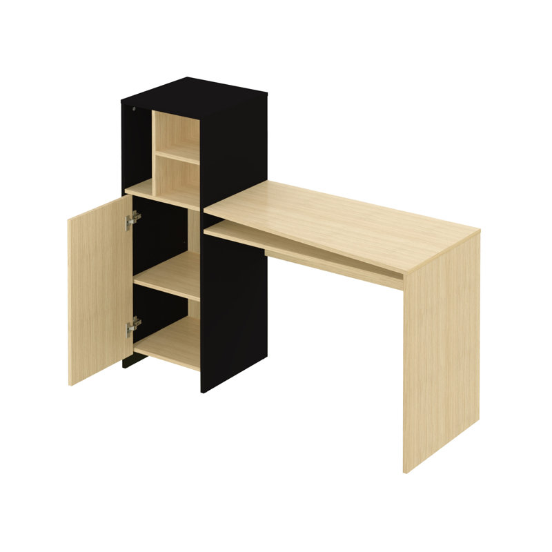 Sheliyah Computer Desk, Faux Oak/Black