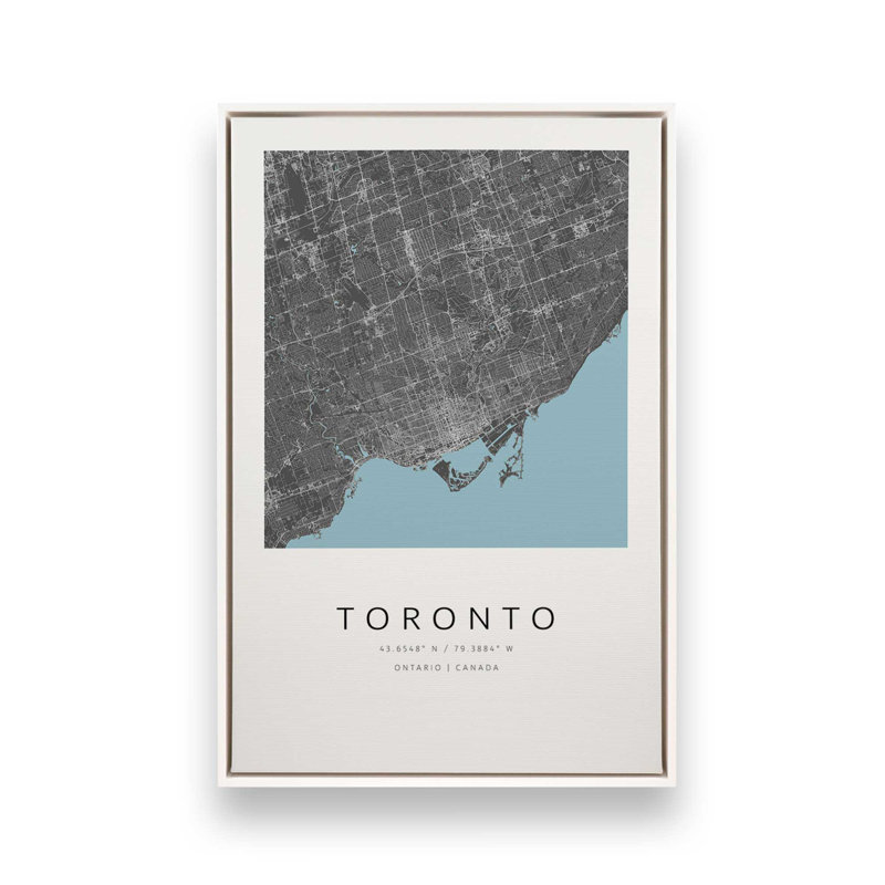 Toronto et Vancouver, ensemble de 2 impressions sur toile, 30 po x 20 po, Blanc opaque