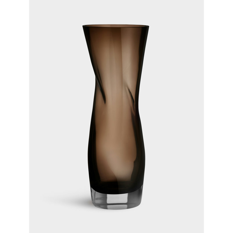 Squeeze Handcrafted Glass Table Vase, 13.39" H x 5.71" W x 5.71" D