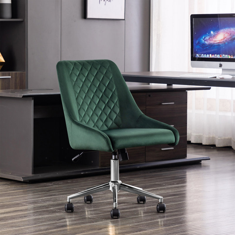 Chaise de bureau Zurich, Chrome, Vert foncé