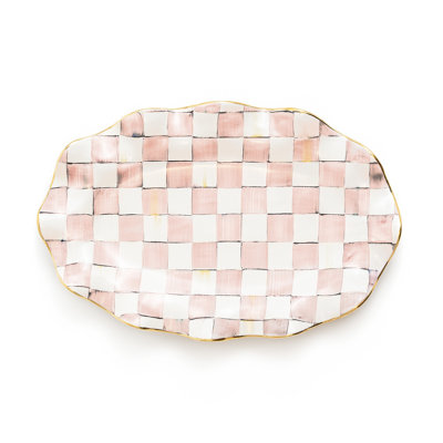 Rosy Check Ceramic Serving Platter