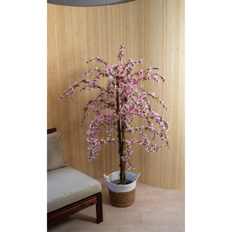 150cm Faux Blossom Tree Tree in Pot, Light Pink