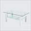 Table basse à 2 niveaux en verre trempé avec pieds en métal-77481762