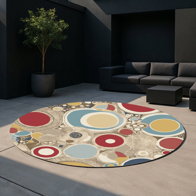 Dynamic Beam Indoor And Outdoor Area Rug, Round 5'