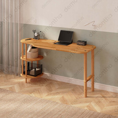 Maxi Solid Wood Writing Desk, Beech Wood Home Office Desk for Workspace