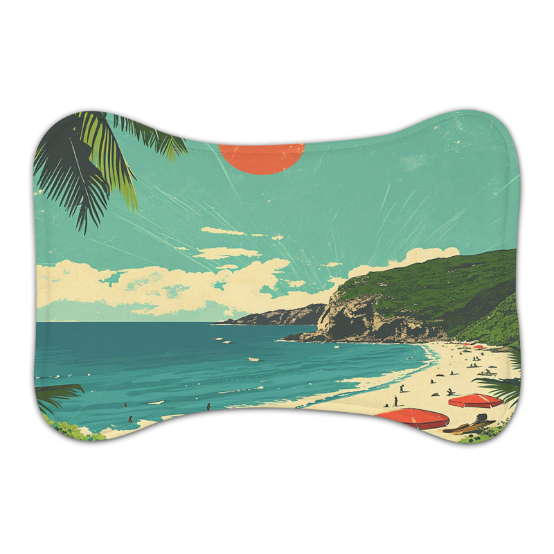 Tapis d'alimentation Old-School Hawaiian Beach