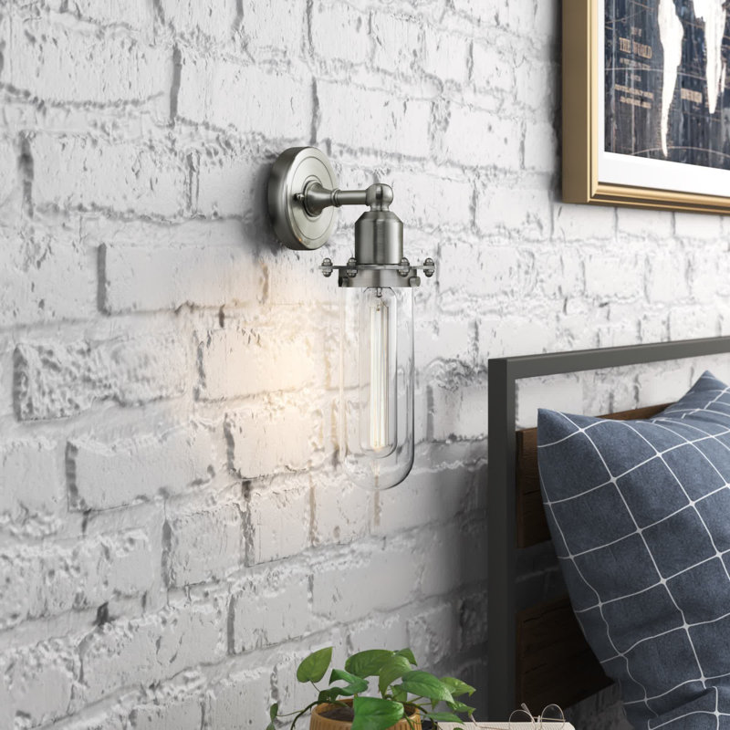 Eleanor Armed Sconce, Matte White, Brushed Satin Nickel