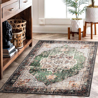 Small Area Rug 2x3 Ft  Pink Boho Bathroom Rug For Entryway Kitchen Blush Thin Foldable Vintage Throw Rug Low Pile Non Slip Washable Indoor Carpet