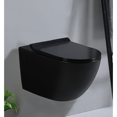 Cuvette de toilette murale noire matte seulement