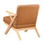Chaise d'appoint en bois massif avec finition naturelle et dessus en similicuir brun avec cadre en bois d'hévéa-1688034436-1688034437
