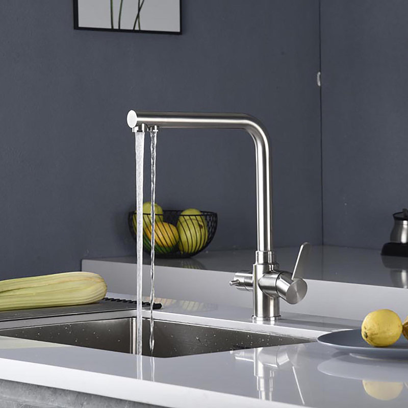 Belfry Bathroom Brea Kitchen Faucet with Side Spray, Stainless Steel