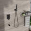 Collection de douche bronze huilé et huile - Douche de baignoire à fixation au plafond de 12 po à 3 fonctions de pluie et douches à main - Valve équilibrée, système d’assurance facile à installer avec propreté de 12 pouces-127368486