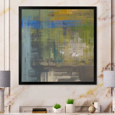 «Blue and Green Frozen Grunge Art II», reproduction d'art sur toile