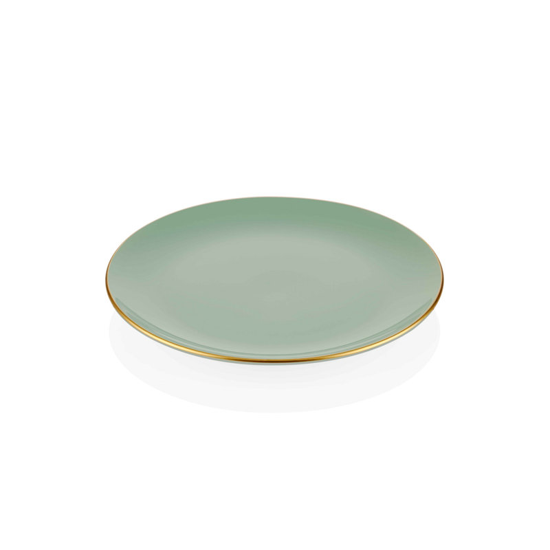 Ensemble de grandes assiettes élégantes (6 pièces), céramique verte, 10,2 x 10,2 x 0,4 pouces | 100% lavable au lave-vaisselle, parfait pour les soupers et l'utilisation quotidienne | Conception élégante et durable pour les tables