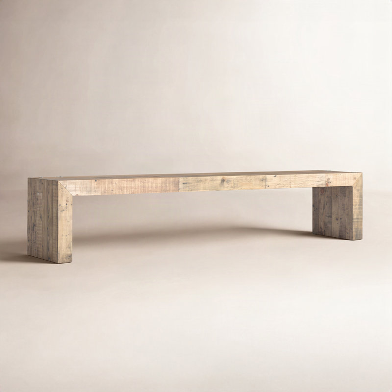 Ruskin Solid Wood Dining Bench, 18" H x 85" W x 15" D, Brown