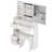 29.2-Inch Left Drawer Desktop Dressing Table + Padded Stool,Extra Large Right Sliding Mirror-1120533113