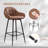 Faux Leather Bar Stool with Footrest-531926009