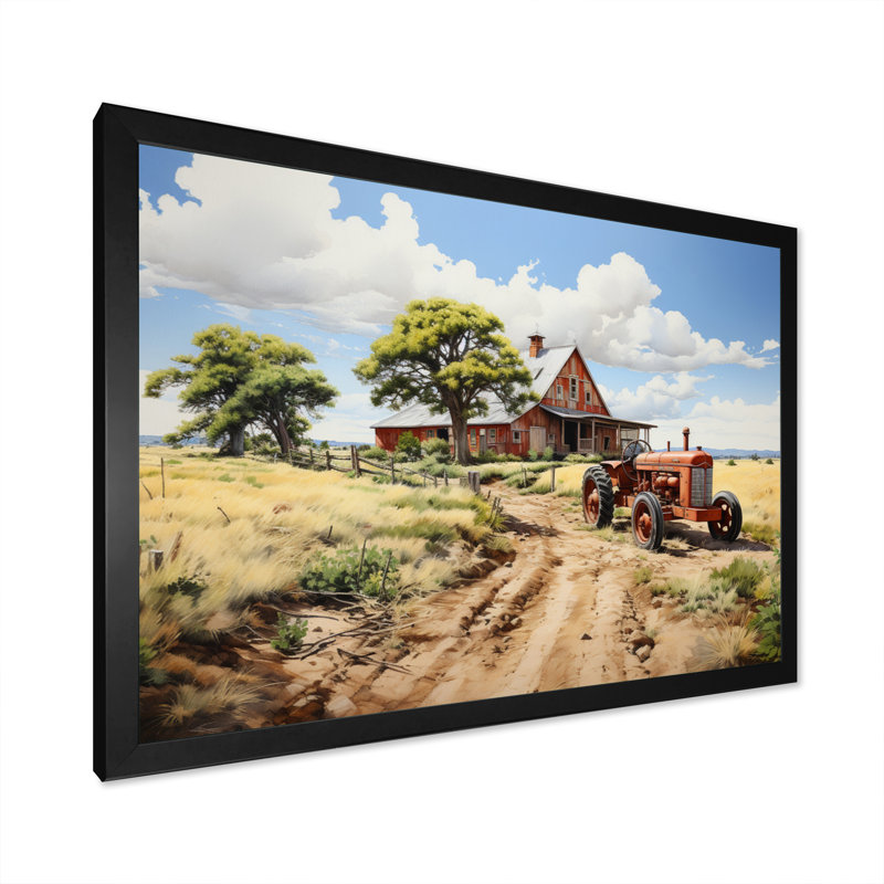 Impression sur toile Barns Rustic Charm, H 12 po x l 20 po x P 1 po, Cadre photo noir