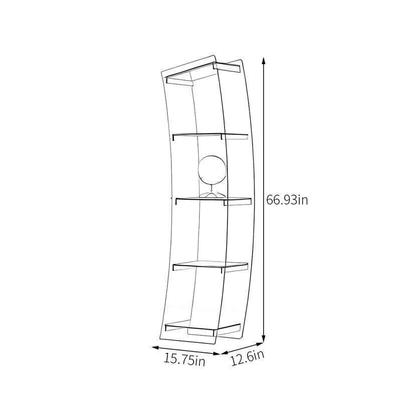 Creative transparent multi-layer acrylic bookcase, Gray