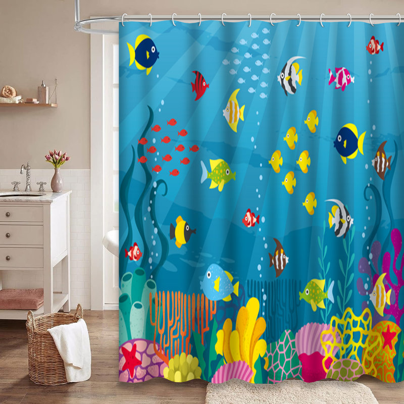 Rideau de douche avec 12 crochets, L 72 po x l 78 po