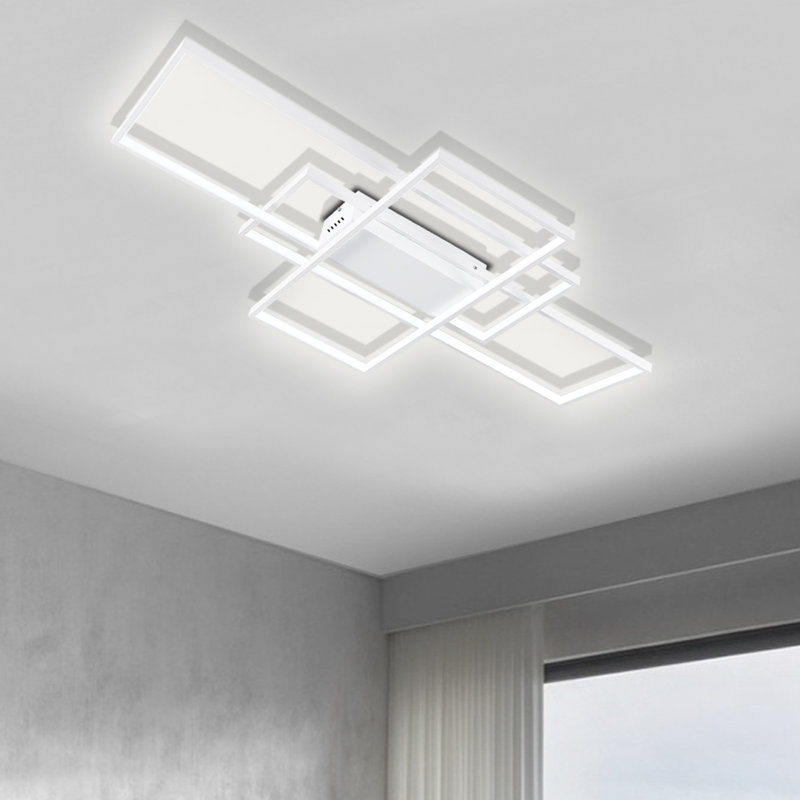 Raffa 3-Light LED Semi Flush Mount, 10cm H x 90cm W x 60cm D, White