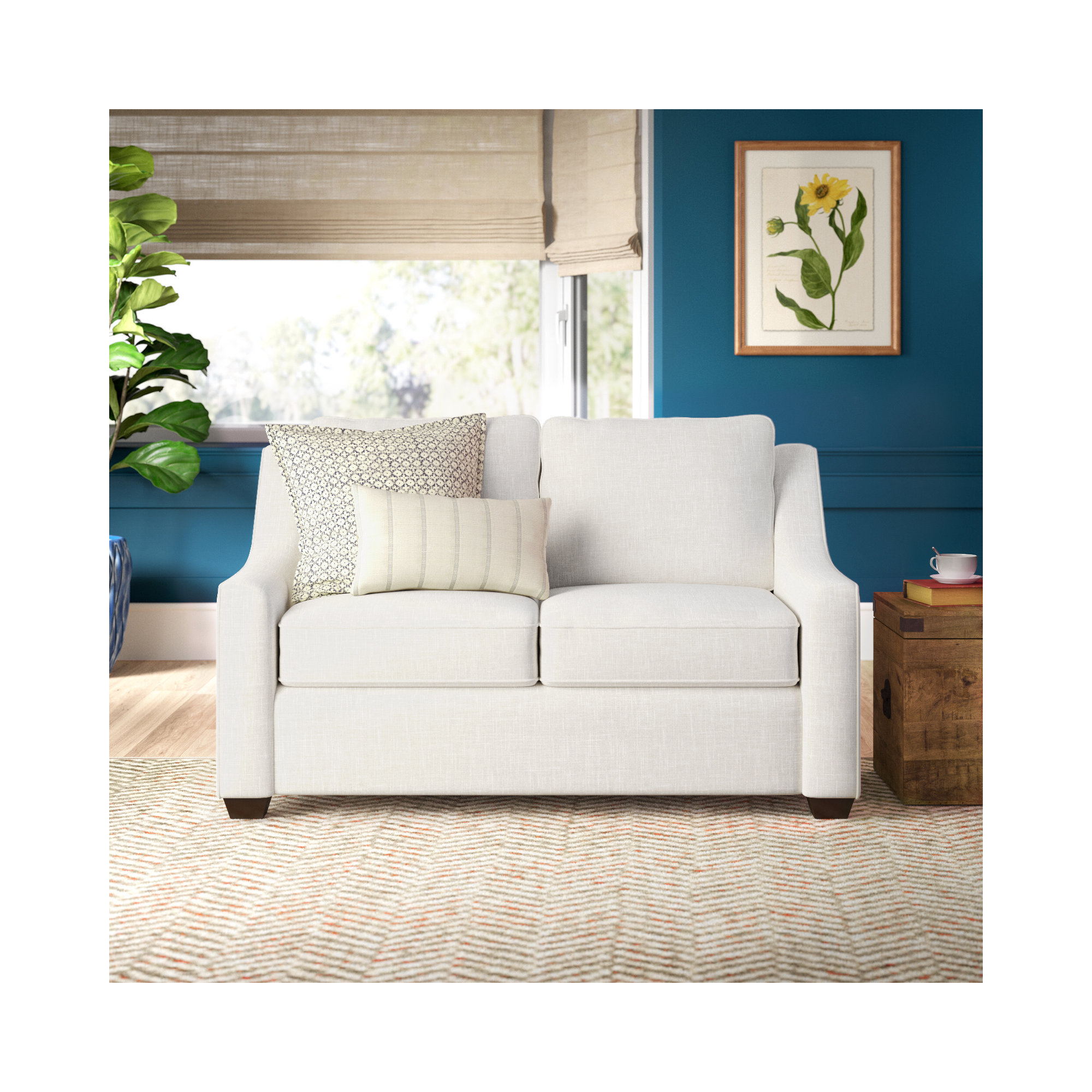 Gemi 56.5'' Upholstered Loveseat, Conversation Pearl