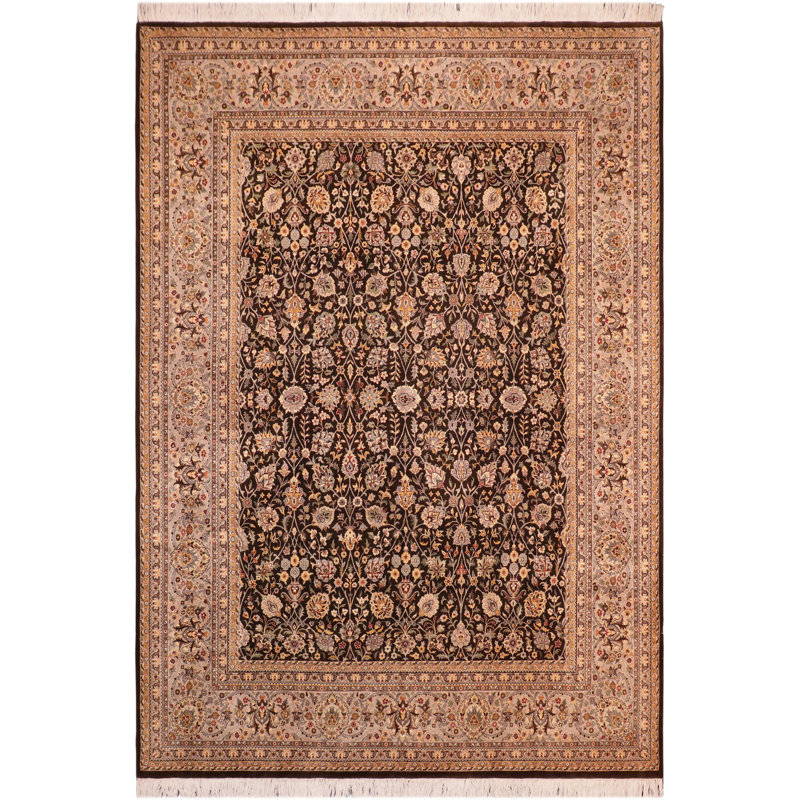 Hand-Knotted Gray Wool Traditional Persian Rug