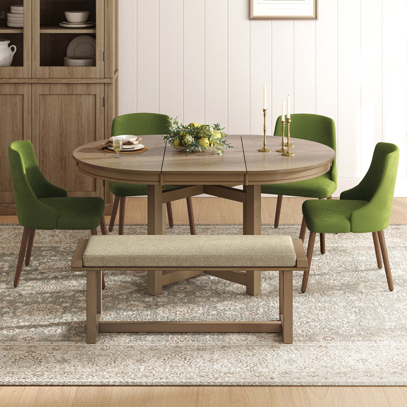 Caselli 6-Piece Versatile Solid Wood Frame Dining Sets, Green